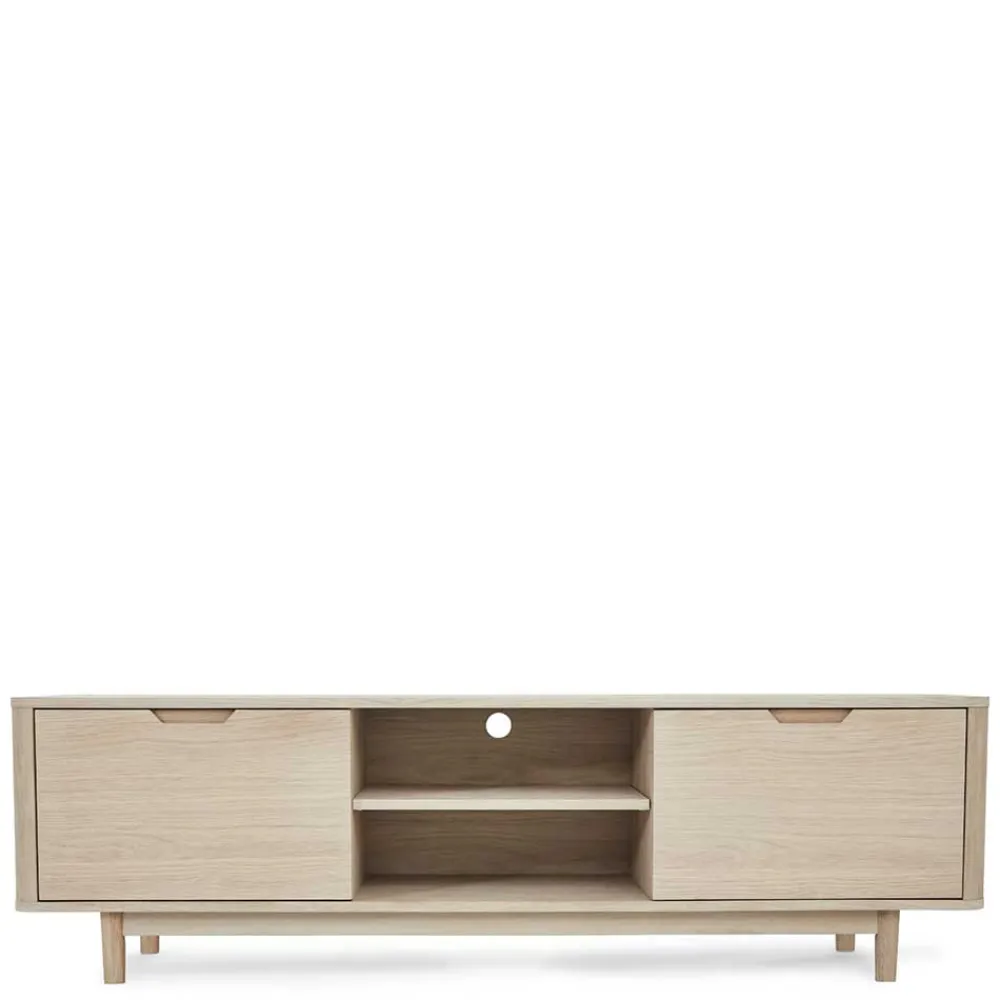 Wohnen Tv & Hifi-Möbel|Lowboards<Scandi Chic TV Lowboard in Eiche Weiß - Rosanna