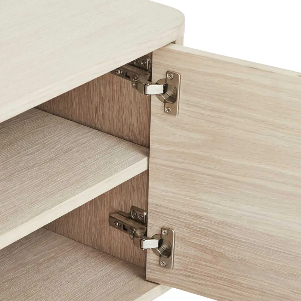 Wohnen Tv & Hifi-Möbel|Lowboards<Scandi Chic TV Lowboard in Eiche Weiß - Rosanna