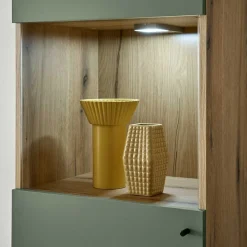 Wohnen Wohnwände<Scandi Chic Wohnwand in Graugrün - Oliva (dreiteilig)