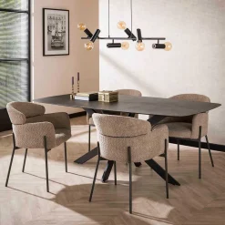 Wohnen Stühle<Scandi Design Armlehnstuhl in Beige - Lalita (2er Set)