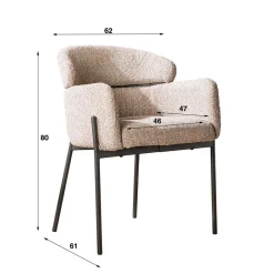 Wohnen Stühle<Scandi Design Armlehnstuhl in Beige - Lalita (2er Set)