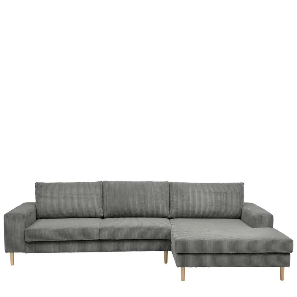 Wohnen Sofas<Scandi Ecksofa in Anthrazit mit Buche - Lidio