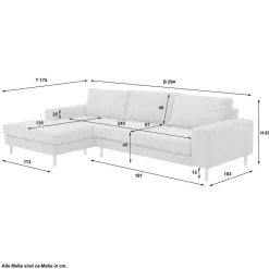 Wohnen Sofas<Scandi Ecksofa in Anthrazit mit Buche - Lidio