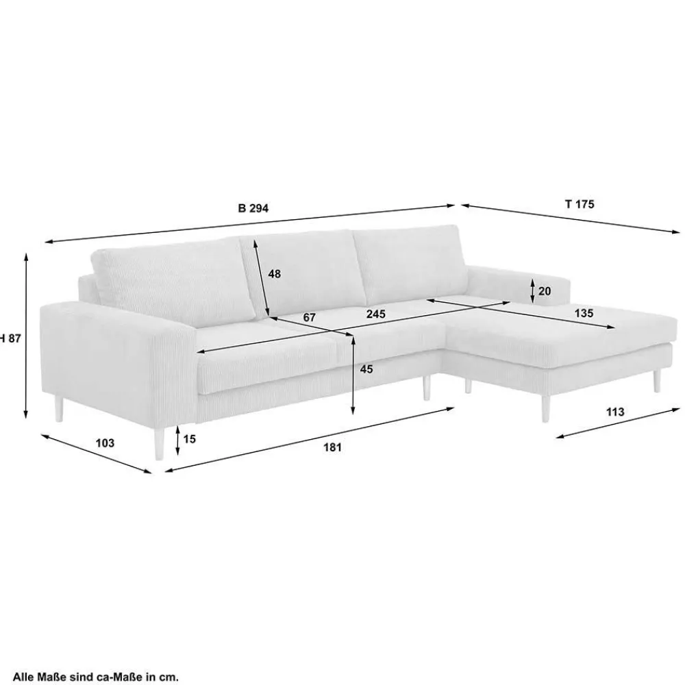 Wohnen Sofas<Scandi Ecksofa in Anthrazit mit Buche - Lidio