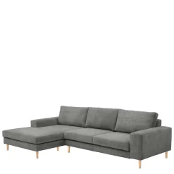 Wohnen Sofas<Scandi Ecksofa in Anthrazit mit Buche - Lidio