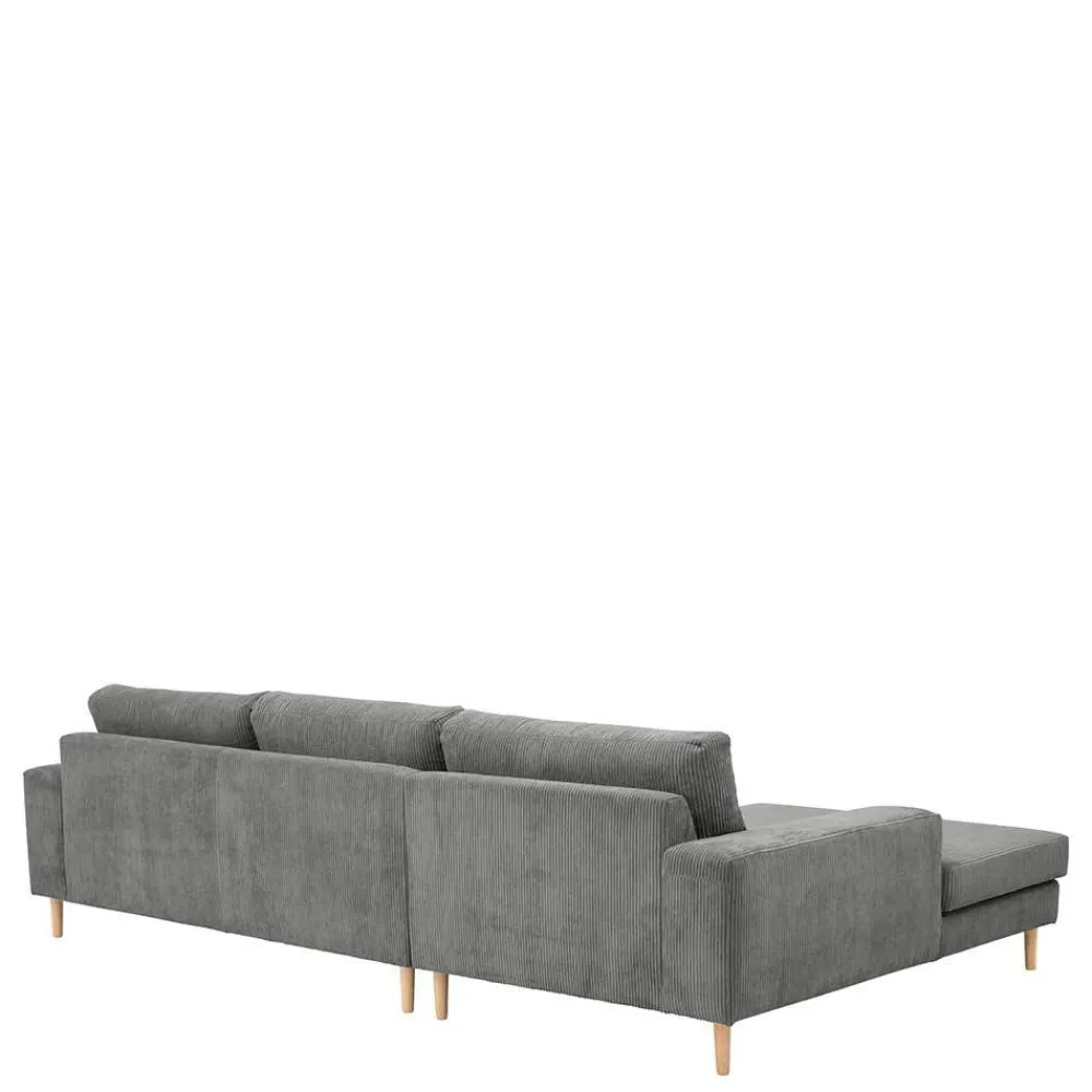 Wohnen Sofas<Scandi Ecksofa in Anthrazit mit Buche - Lidio