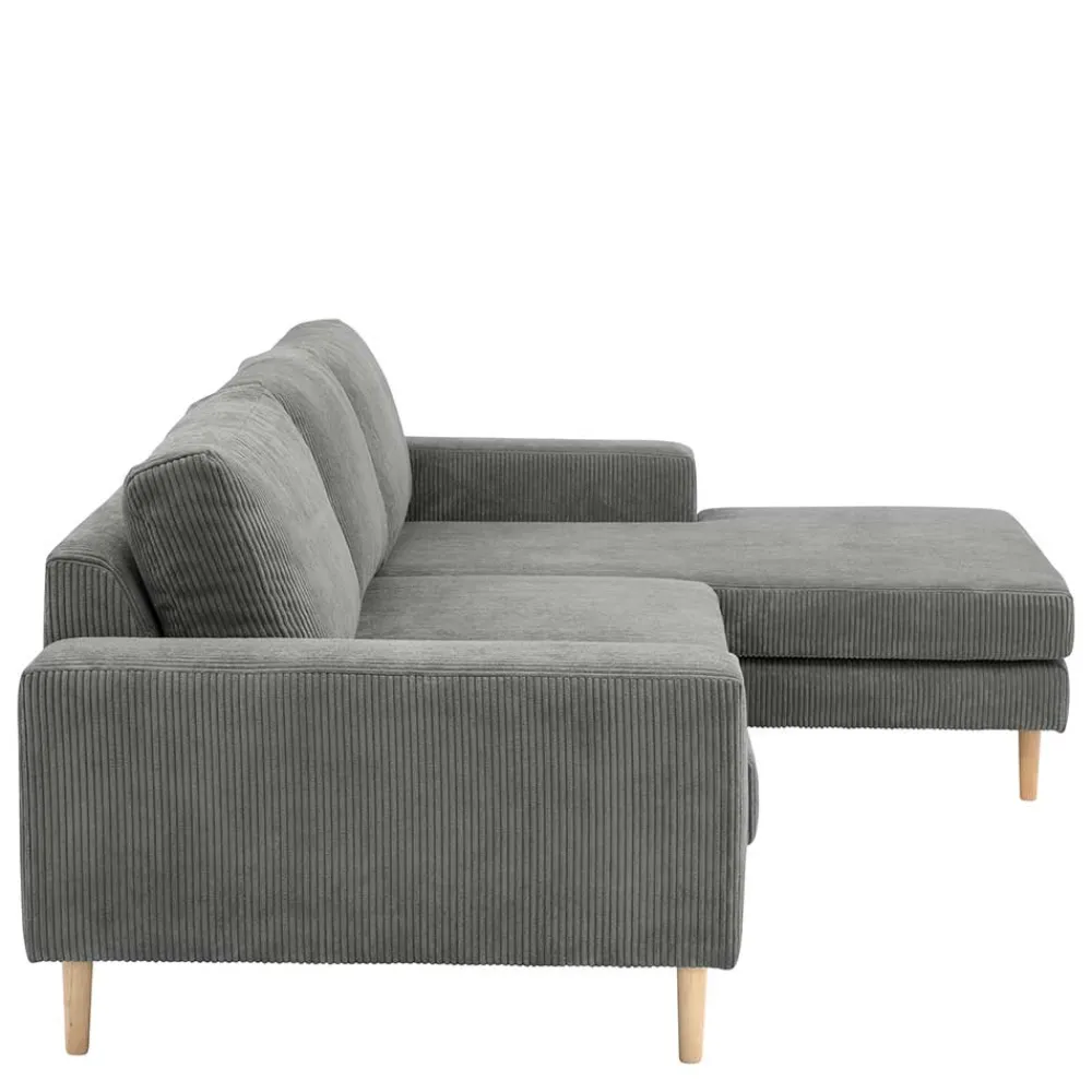 Wohnen Sofas<Scandi Ecksofa in Anthrazit mit Buche - Lidio