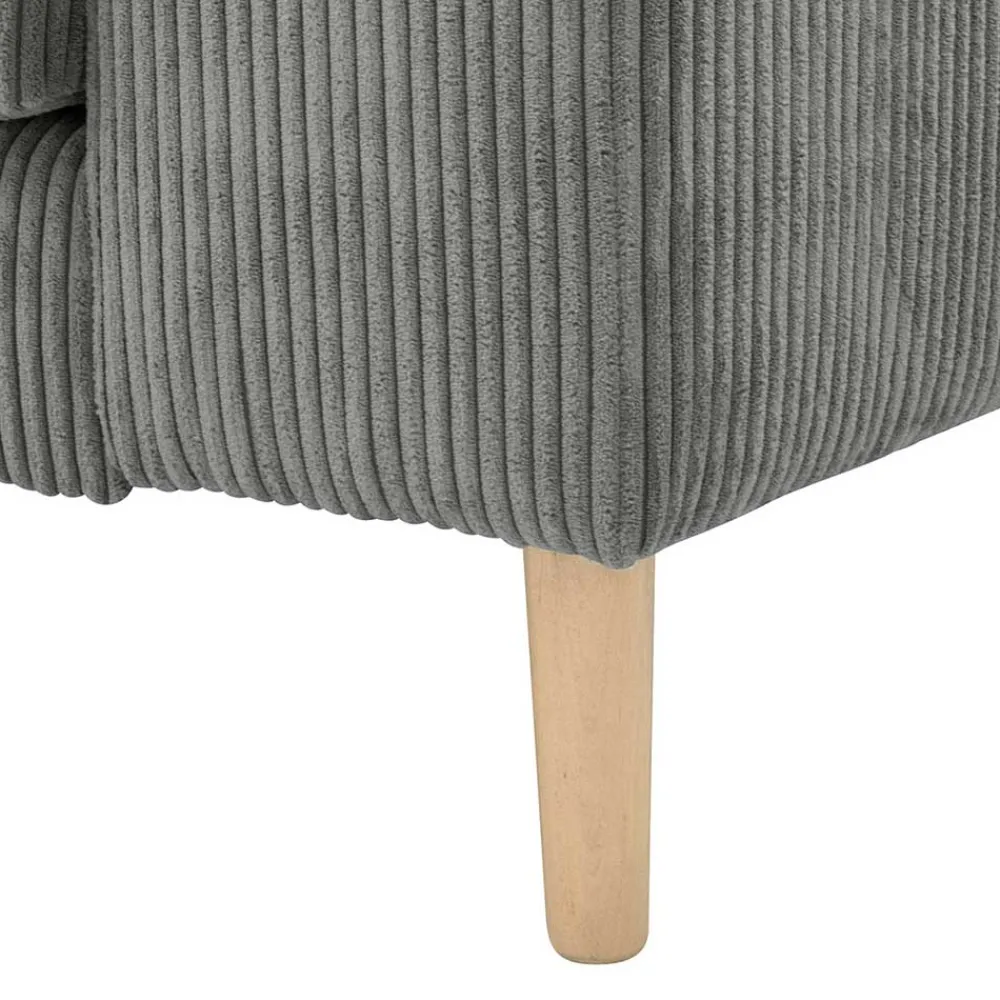 Wohnen Sofas<Scandi Ecksofa in Anthrazit mit Buche - Lidio