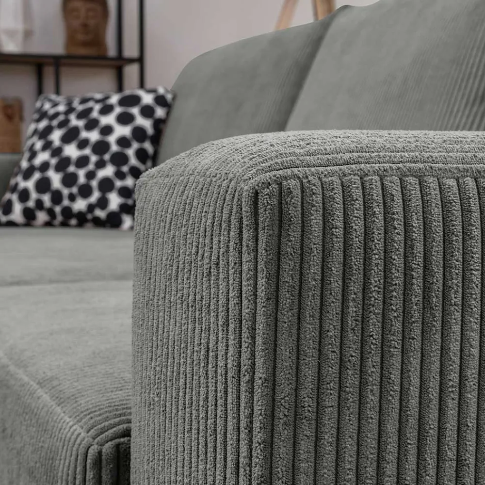 Wohnen Sofas<Scandi Ecksofa in Anthrazit mit Buche - Lidio