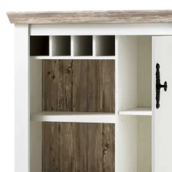 Wohnen Wohnwände<Scandi Landhaus Wohnzimmermöbel Set Nedita in Weiß (vierteilig)