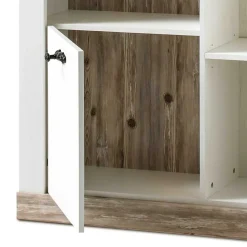 Wohnen Wohnwände<Scandi Landhaus Wohnzimmermöbel Set Nedita in Weiß (vierteilig)