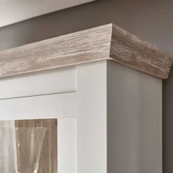 Wohnen Wohnwände<Scandi Landhaus Wohnzimmermöbel Set Nedita in Weiß (vierteilig)