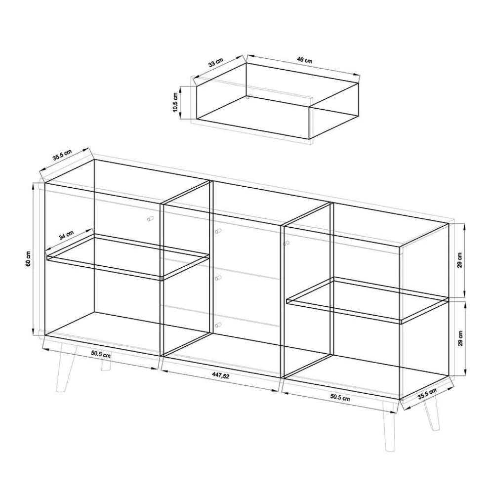 Wohnen Wohnwände<Scandi Möbel Set für Wohnzimmer - Cablos (fünfteilig)