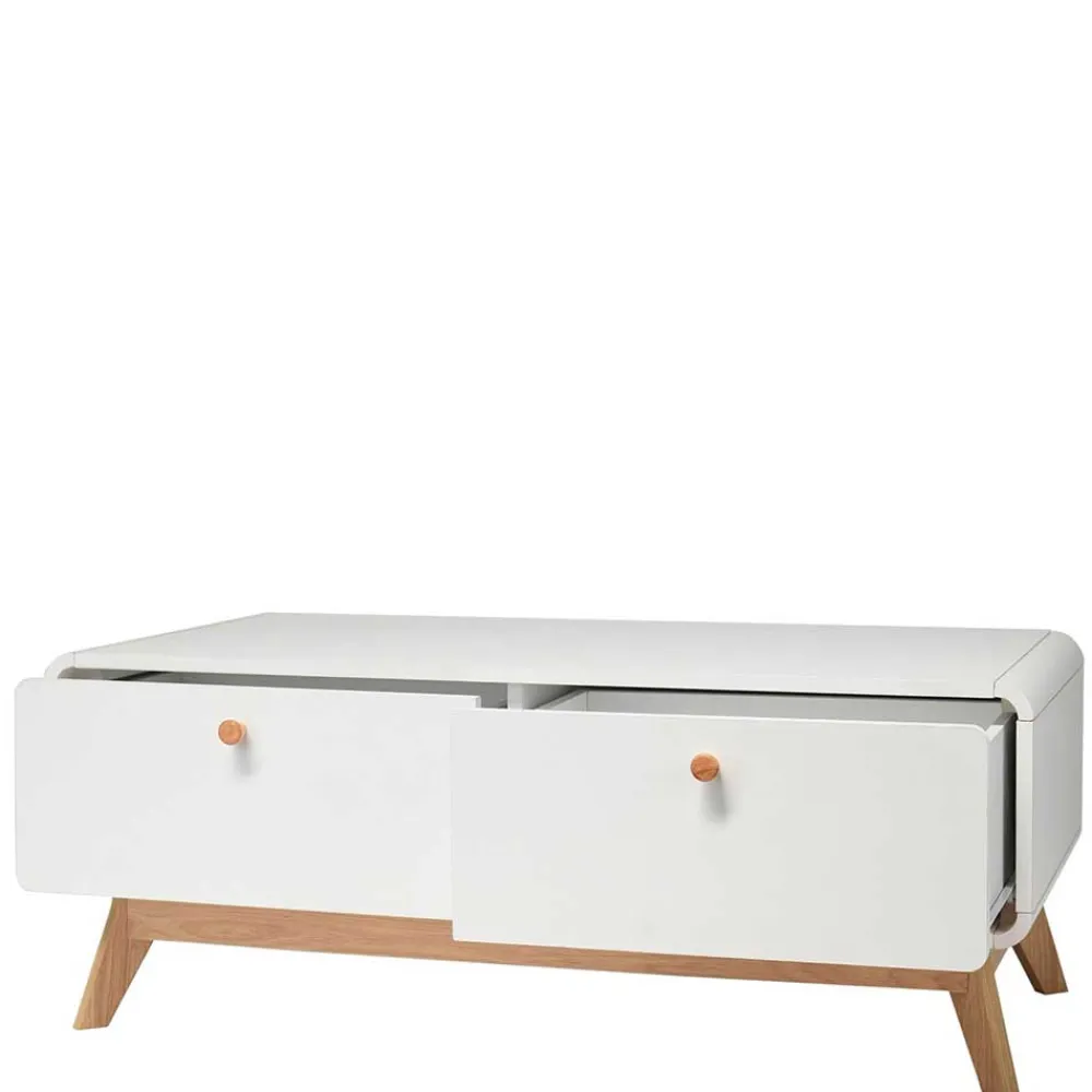 Wohnen Tv & Hifi-Möbel|Lowboards<Scandi TV Board in Weiß mit Eiche Natur - Kolreva