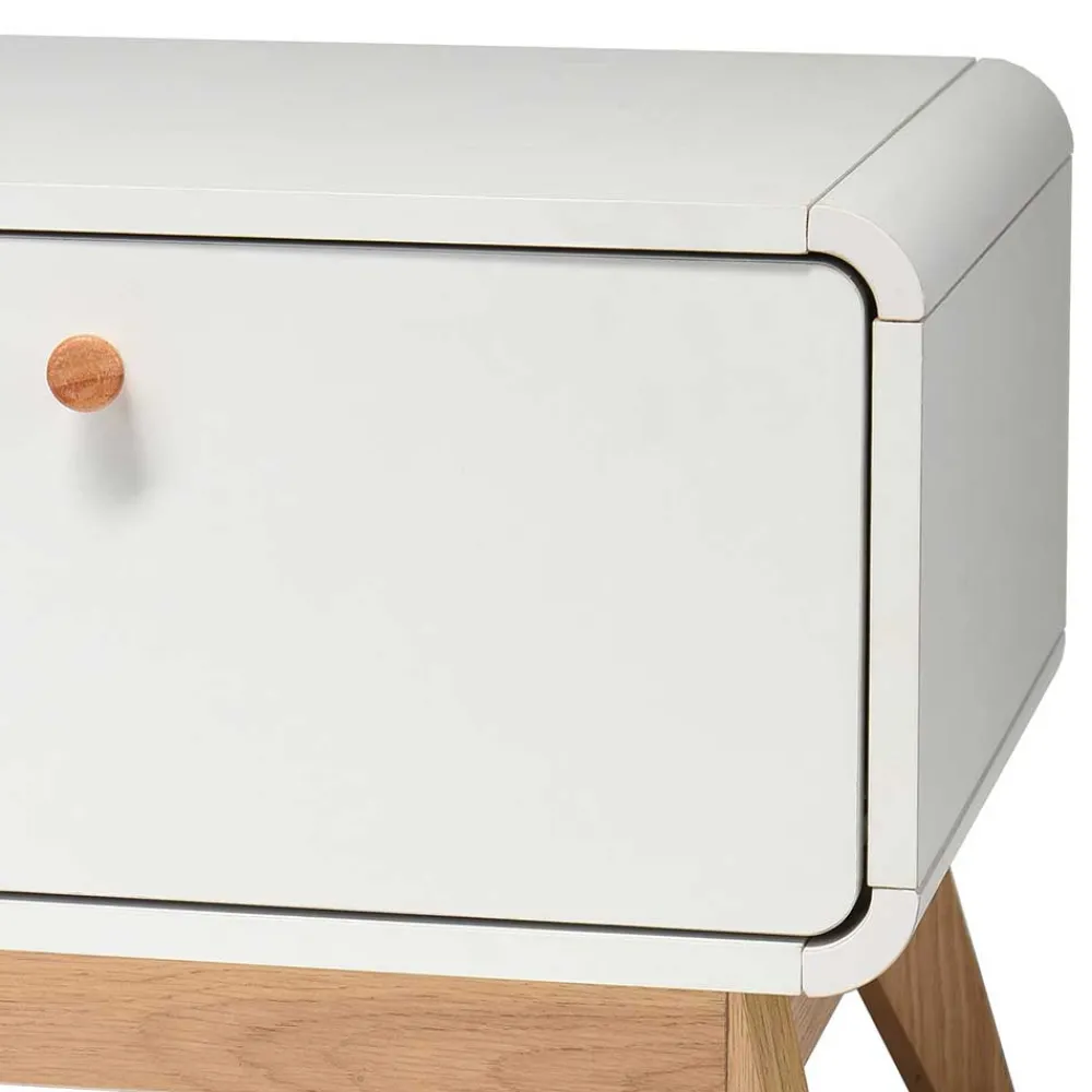 Wohnen Tv & Hifi-Möbel|Lowboards<Scandi TV Board in Weiß mit Eiche Natur - Kolreva