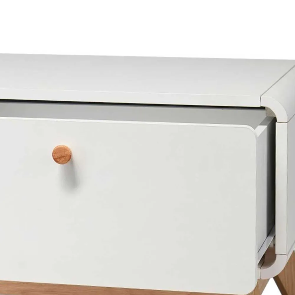 Wohnen Tv & Hifi-Möbel|Lowboards<Scandi TV Board in Weiß mit Eiche Natur - Kolreva