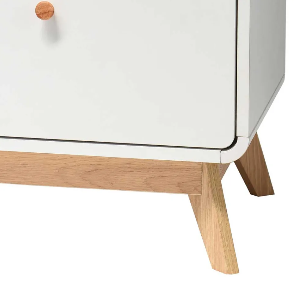 Wohnen Tv & Hifi-Möbel|Lowboards<Scandi TV Board in Weiß mit Eiche Natur - Kolreva