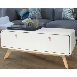 Wohnen Tv & Hifi-Möbel|Lowboards<Scandi TV Board in Weiß mit Eiche Natur - Kolreva