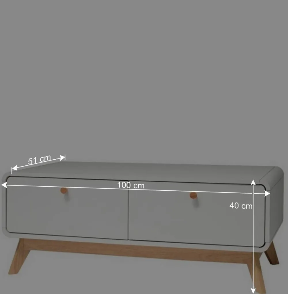 Wohnen Tv & Hifi-Möbel|Lowboards<Scandi TV Board in Weiß mit Eiche Natur - Kolreva