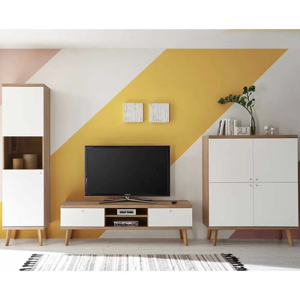 Wohnen Wohnwände<Scandi TV Wohnwand Möbel Set - Cablos (dreiteilig)