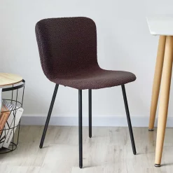 Wohnen Stühle<Schalenstühle in Dunkelgrau Boucle - Cranita (4er Set)