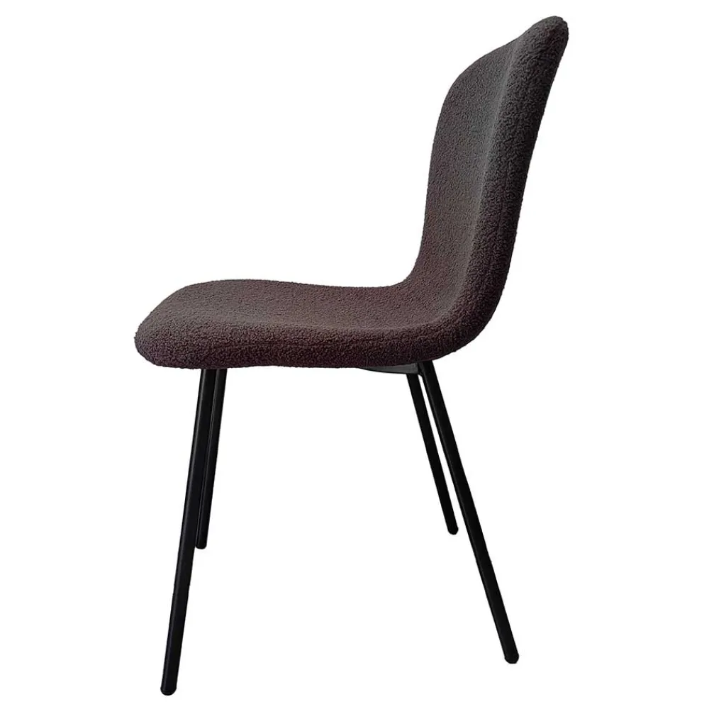 Wohnen Stühle<Schalenstühle in Dunkelgrau Boucle - Cranita (4er Set)
