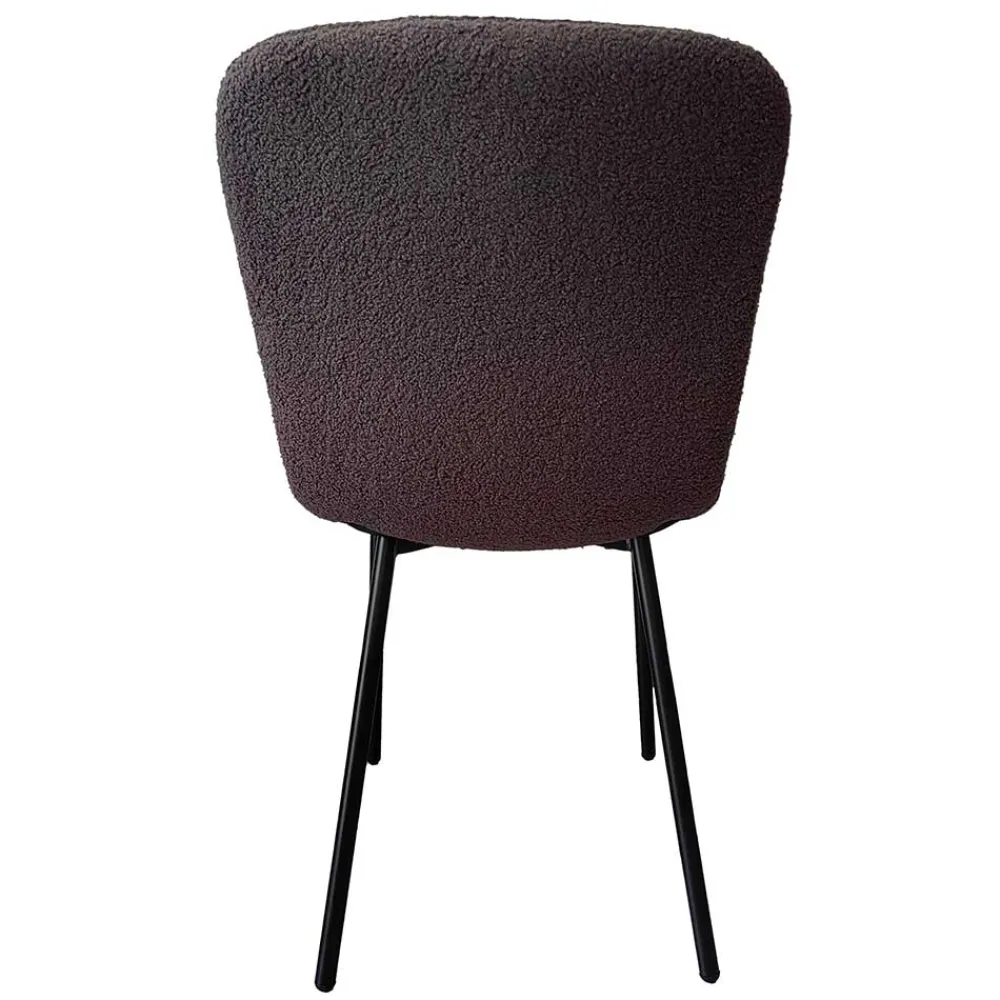 Wohnen Stühle<Schalenstühle in Dunkelgrau Boucle - Cranita (4er Set)