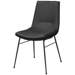 Wohnen Stühle<Schalenstuhl in Schwarz - echtes Leder - Freedoms (2er Set)