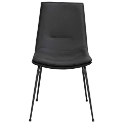 Wohnen Stühle<Schalenstuhl in Schwarz - echtes Leder - Freedoms (2er Set)