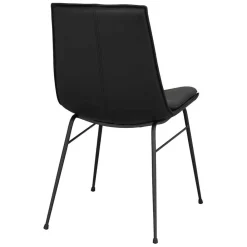 Wohnen Stühle<Schalenstuhl in Schwarz - echtes Leder - Freedoms (2er Set)