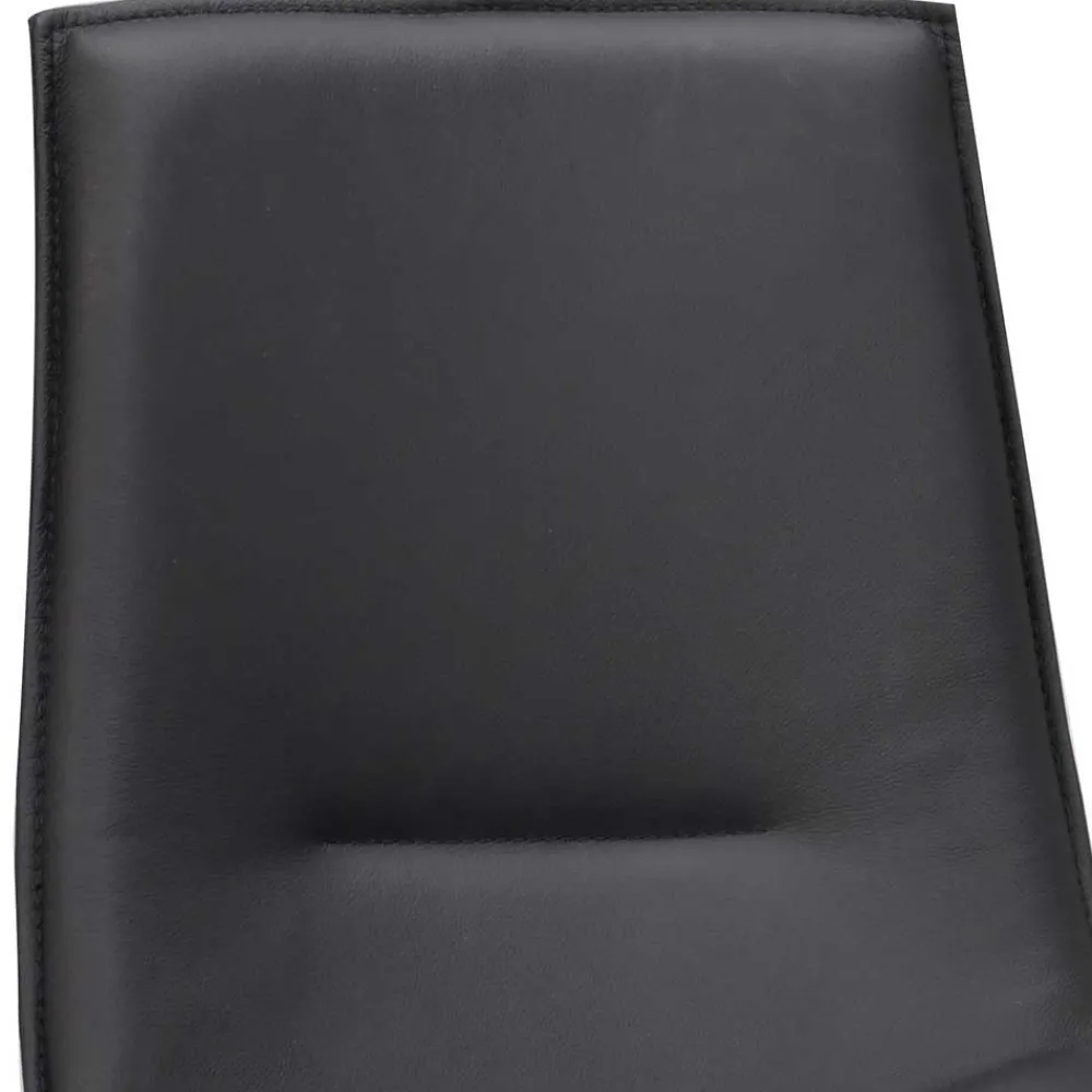 Wohnen Stühle<Schalenstuhl in Schwarz - echtes Leder - Freedoms (2er Set)