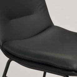 Wohnen Stühle<Schalenstuhl in Schwarz - echtes Leder - Freedoms (2er Set)