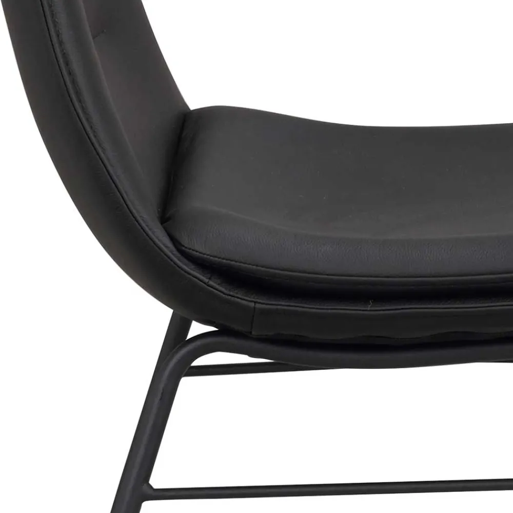 Wohnen Stühle<Schalenstuhl in Schwarz - echtes Leder - Freedoms (2er Set)