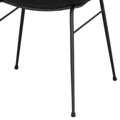Wohnen Stühle<Schalenstuhl in Schwarz - echtes Leder - Freedoms (2er Set)