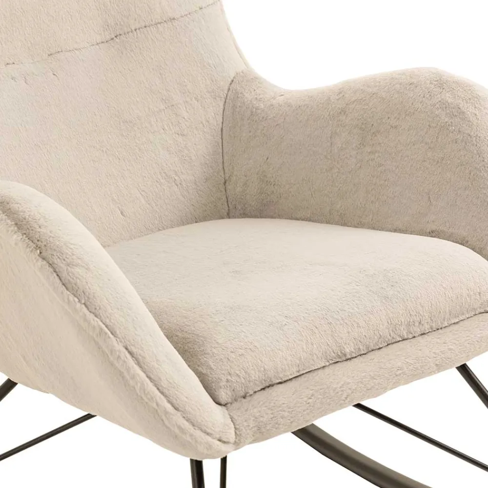 Wohnen Sessel<Schaukelsessel aus Webplüsch in Beige - Sharkas