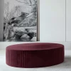 Wohnen Hocker<Scheibenförmiger Hocker in Bordeaux Rot - Capa