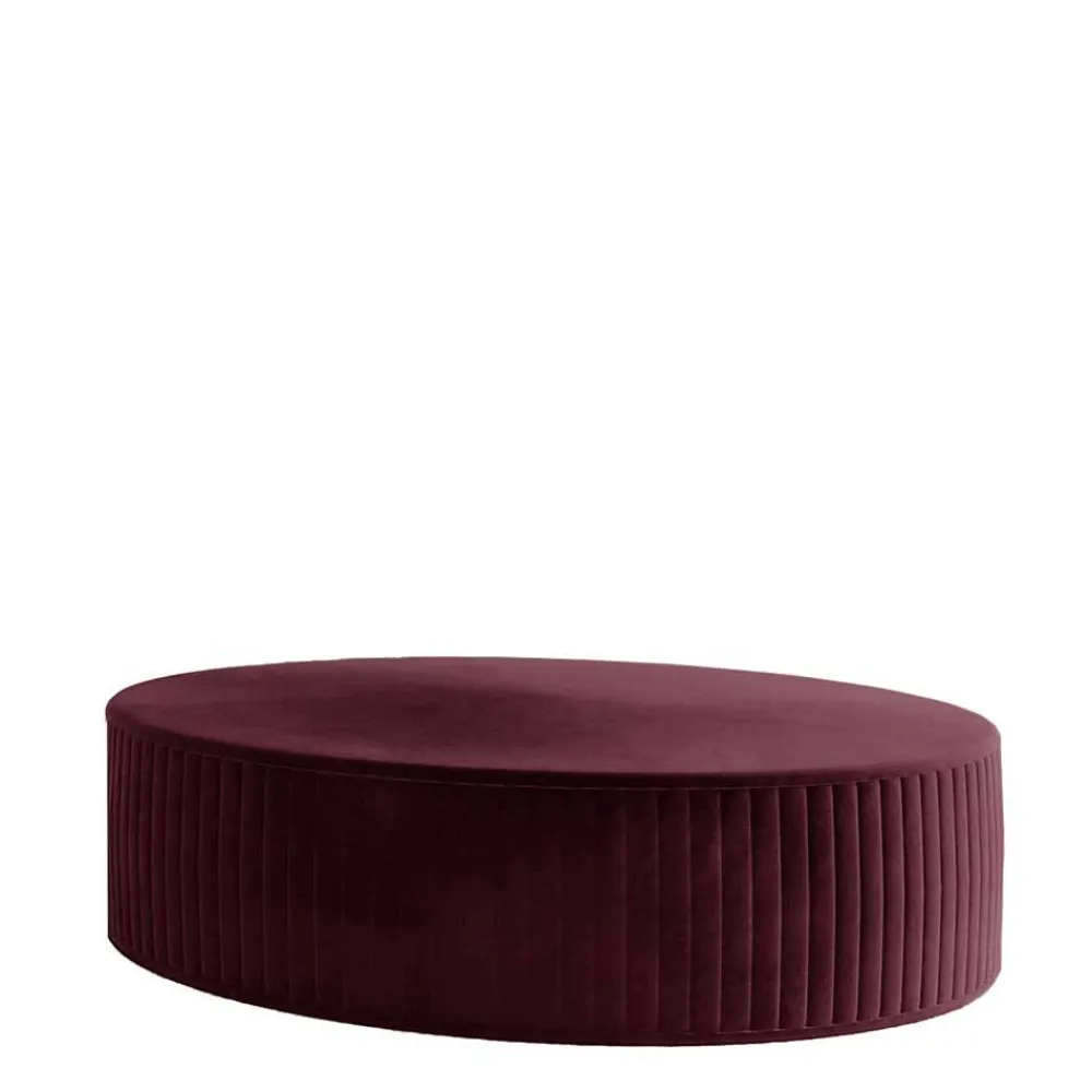 Wohnen Hocker<Scheibenförmiger Hocker in Bordeaux Rot - Capa
