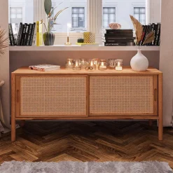 Wohnen Tv & Hifi-Möbel|Lowboards<Schiebetüren Lowboard aus Wildbuche - Indrya