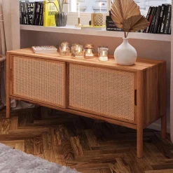 Wohnen Tv & Hifi-Möbel|Lowboards<Schiebetüren Lowboard aus Wildbuche - Indrya