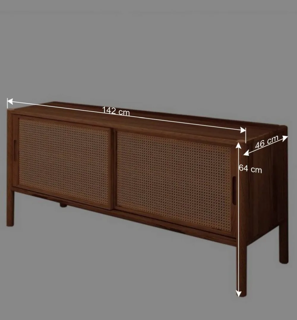 Wohnen Tv & Hifi-Möbel|Lowboards<Schiebetüren Lowboard aus Wildbuche - Indrya