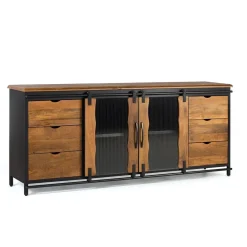 Wohnen Sideboards<Schiebetüren Sideboard mit Riffelglas - Aglia