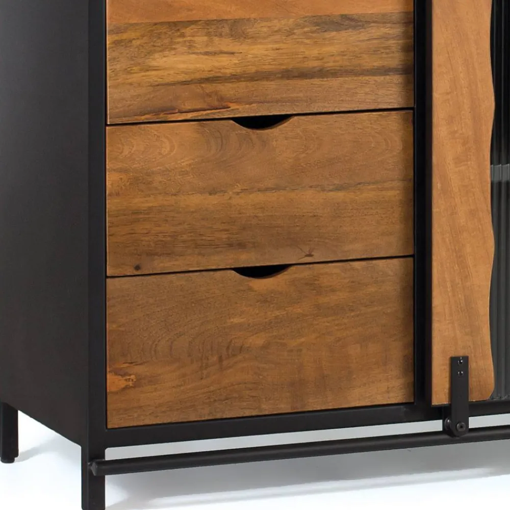 Wohnen Sideboards<Schiebetüren Sideboard mit Riffelglas - Aglia