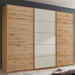 Wohnen Schränke<Schiebetüren-Kleiderschrank in Beige Glas - Nikoba