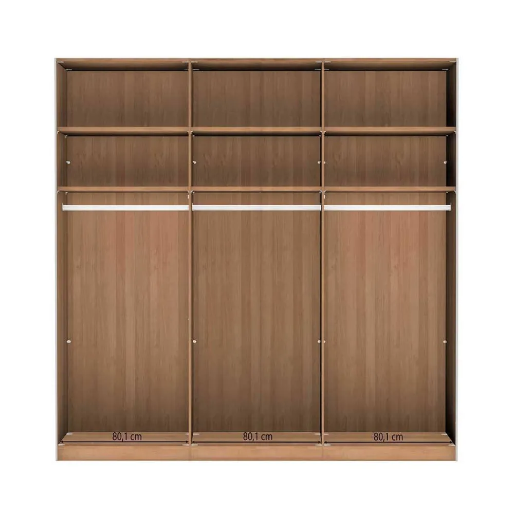 Wohnen Schränke<Schiebetüren-Kleiderschrank in Beige Glas - Nikoba