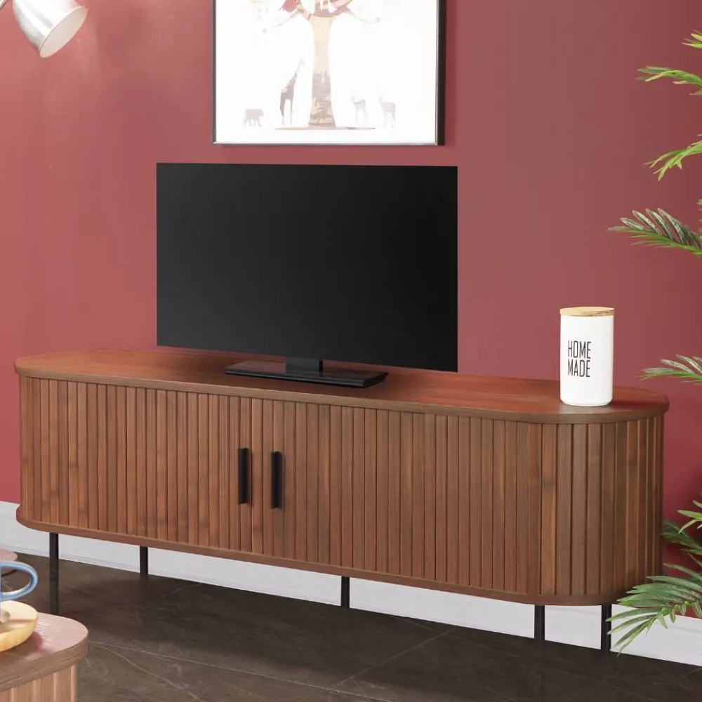 Wohnen Tv & Hifi-Möbel|Lowboards<Schiebetüren-Lowboard für TV im Scandi Chic - Arura