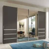 Wohnen Kleiderschränke|Schränke<Schiebetürenschrank in Braun mit Parsol Spiegeln - Moon