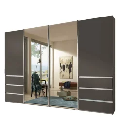 Wohnen Kleiderschränke|Schränke<Schiebetürenschrank in Braun mit Parsol Spiegeln - Moon
