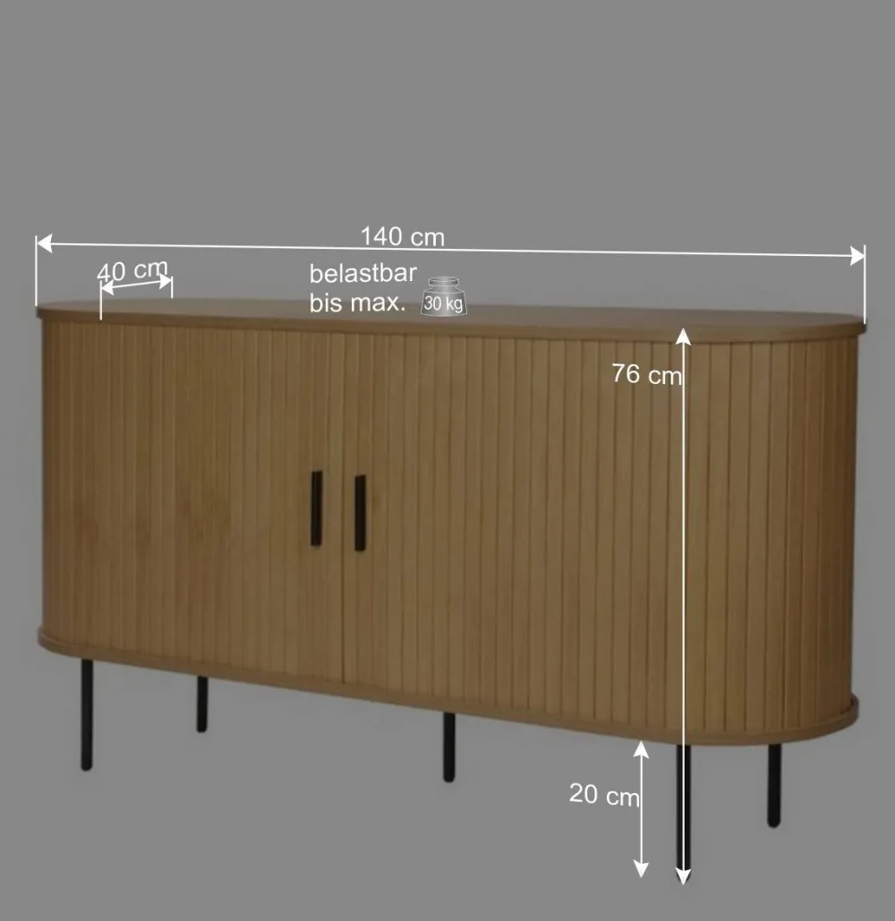 Wohnen Sideboards<Schiebetüren-Sideboard in ovalem Design - Barnetta