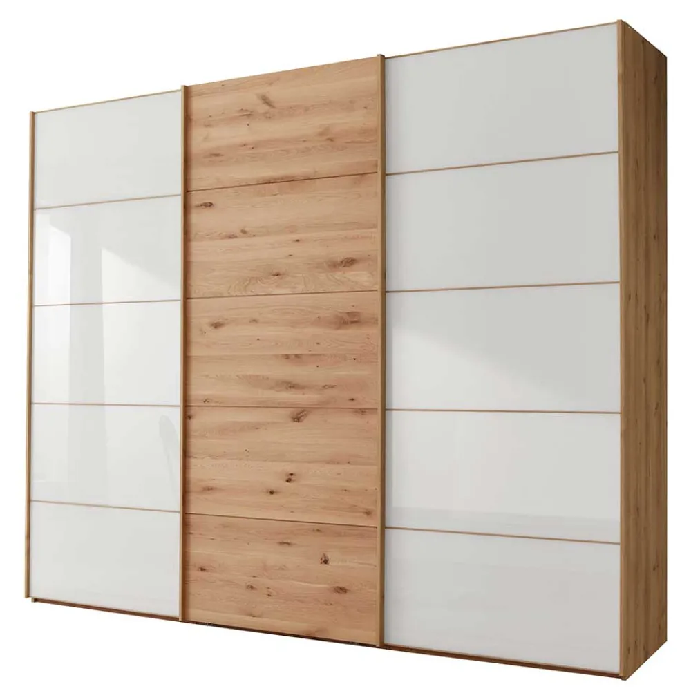 Wohnen Kleiderschränke<Schiebetürschrank in Weiß Glas - Crucav