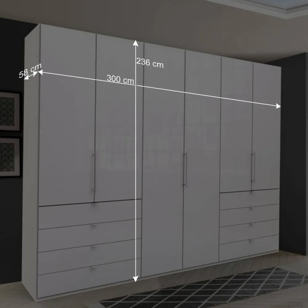 Wohnen Schränke<Schlafbereich Kleiderschrank mit acht Schubkästen - Dolienca